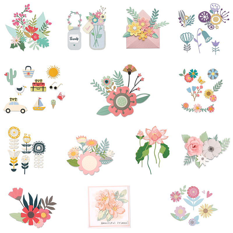 Florist Supply Bulk - 2025年新作 スプリングフラワー ローズ メタルカッティングダイ スクラップブッキング リーフステム