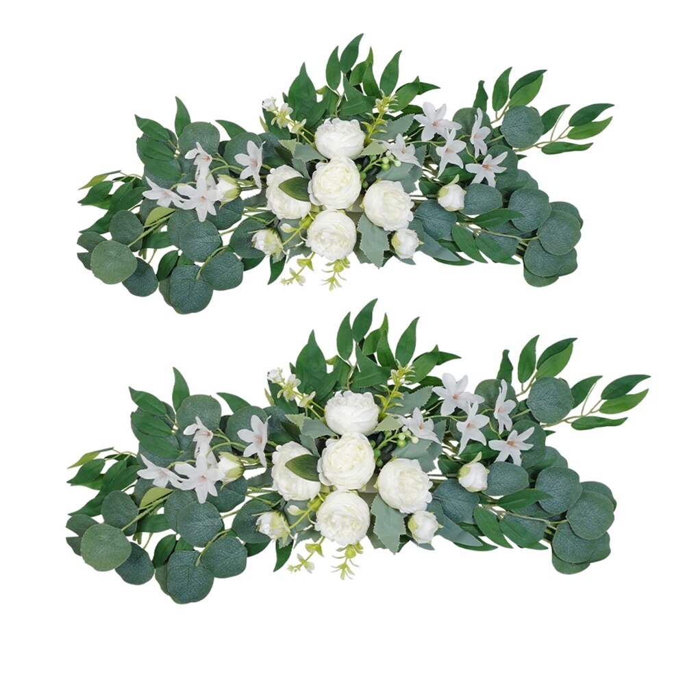Eucalyptus Preserved - 人工の結婚式のアーチの花、自由奔放に生きる、赤のバラ、eucalyptusの花輪、ドレープ、家の装飾、ウェルカムサイン、装飾