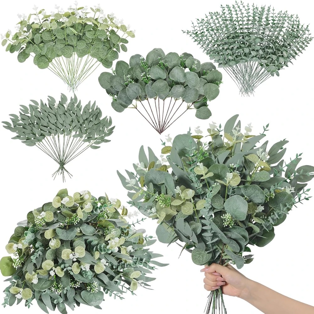 Florist Supply Bulk - 20 個ユーカリの葉の茎人工植物花束造花家の装飾 DIY フラワーアレンジメント結婚式の装飾