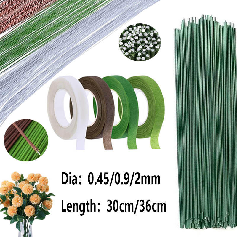 Florist Supply Bulk - 22/20 ゲージライトグリーン花ワイヤー茎造花作り、花屋ワイヤー、工芸品用フラワーワイヤー