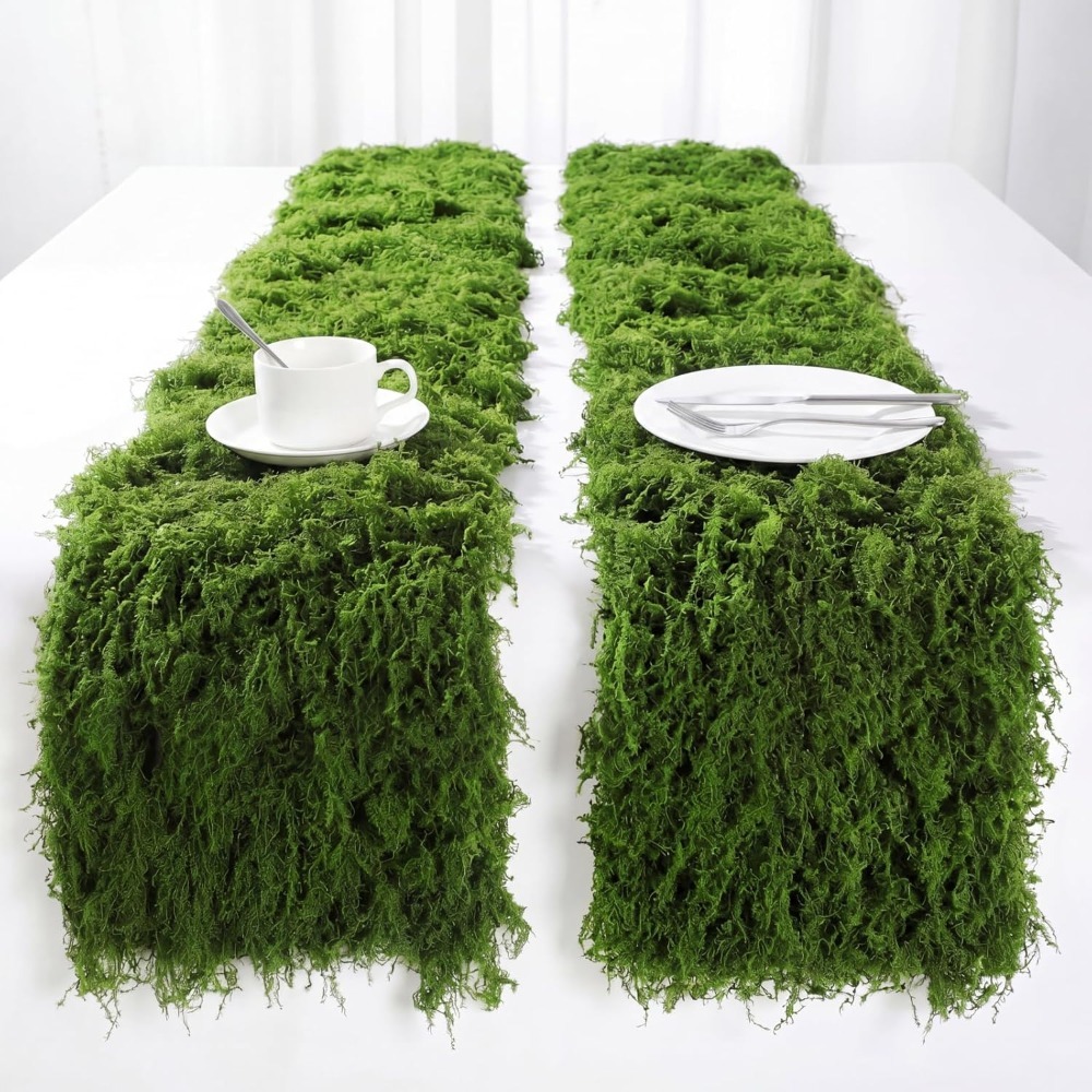 Preserved Moss Sheet - 人工モス マット 30x180cm フェイクグラス テーブルランナー グリーンモス
