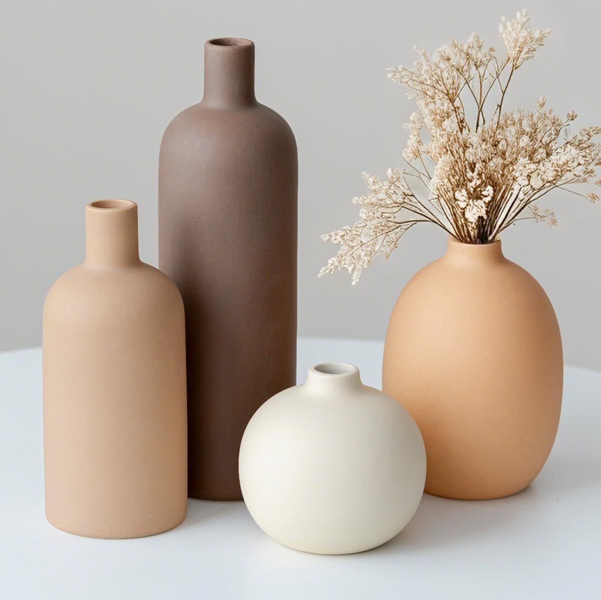 北欧モランディマットセラミック花瓶ミニマリストインスフラワー - Eucalyptus Preserved のレビューと価格
