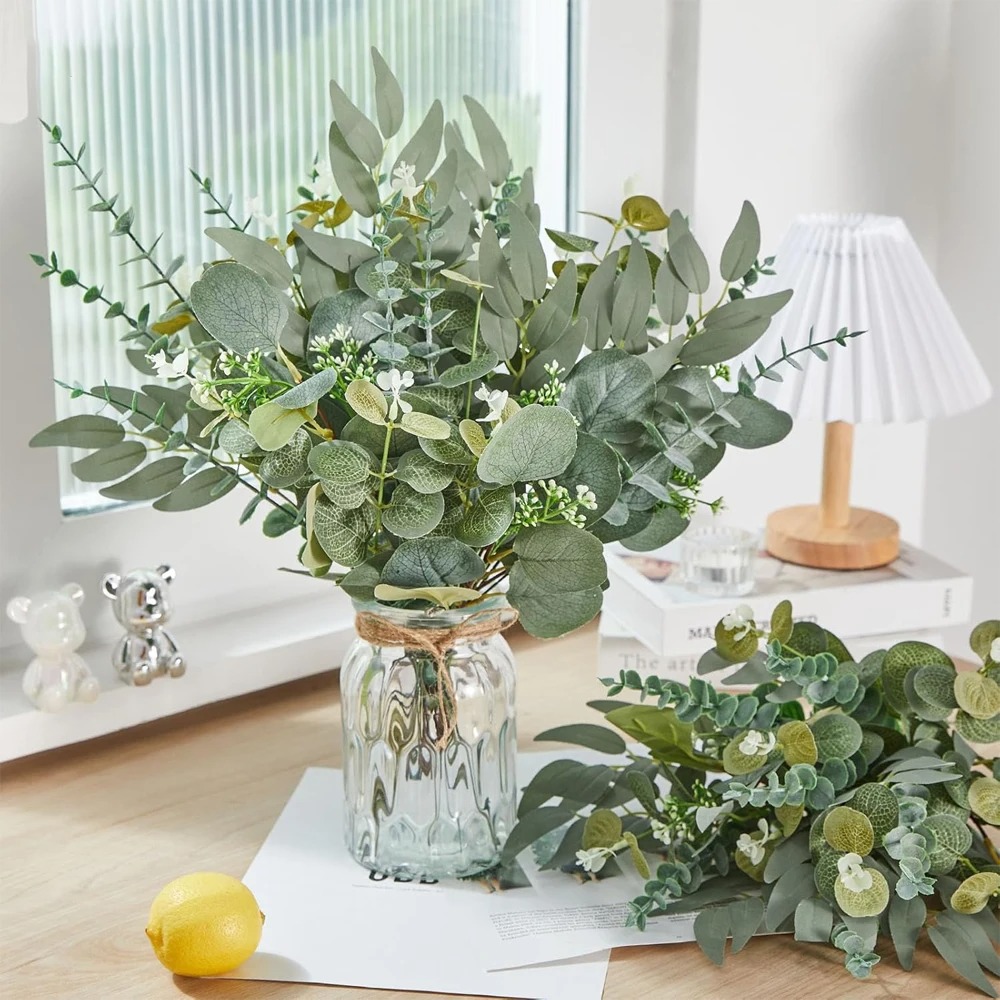 20 個ユーカリの葉の茎人工植物花束造花家の装飾 DIY フ - Florist Supply Bulk のレビューと価格