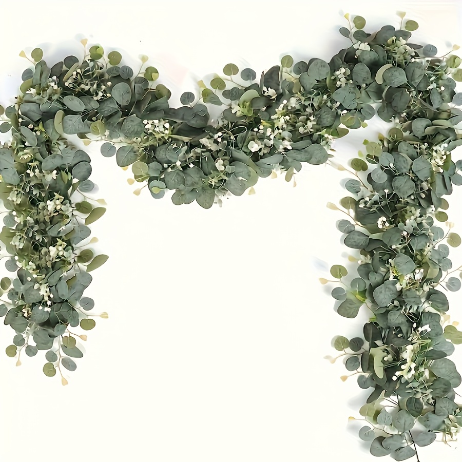 人工ユーカリのリース、フェイクグリーンのつる、壁掛けガーラン - Eucalyptus Preserved のレビューと価格