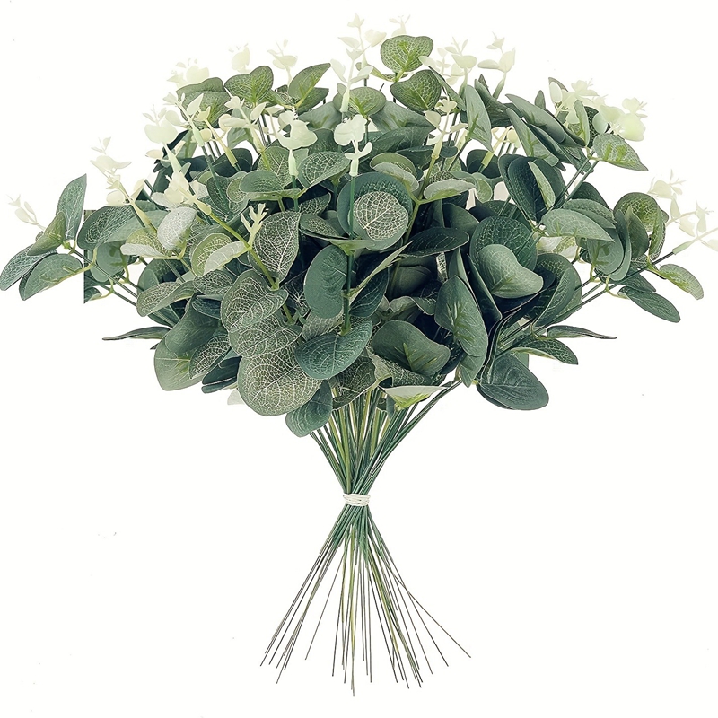 5/10/15 個人工ユーカリの花の花束偽植物庭の結婚式の装 - Eucalyptus Preserved のレビューと価格
