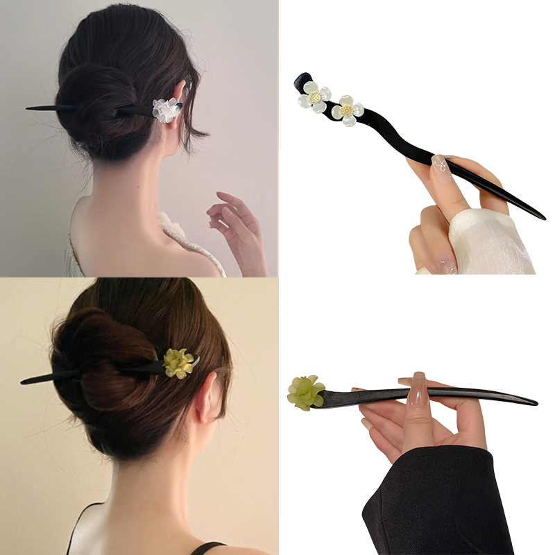 ヴィンテージ中国風の木製花ヘアスティックパールヘアピンジュエ - Supply Florist のレビューと価格