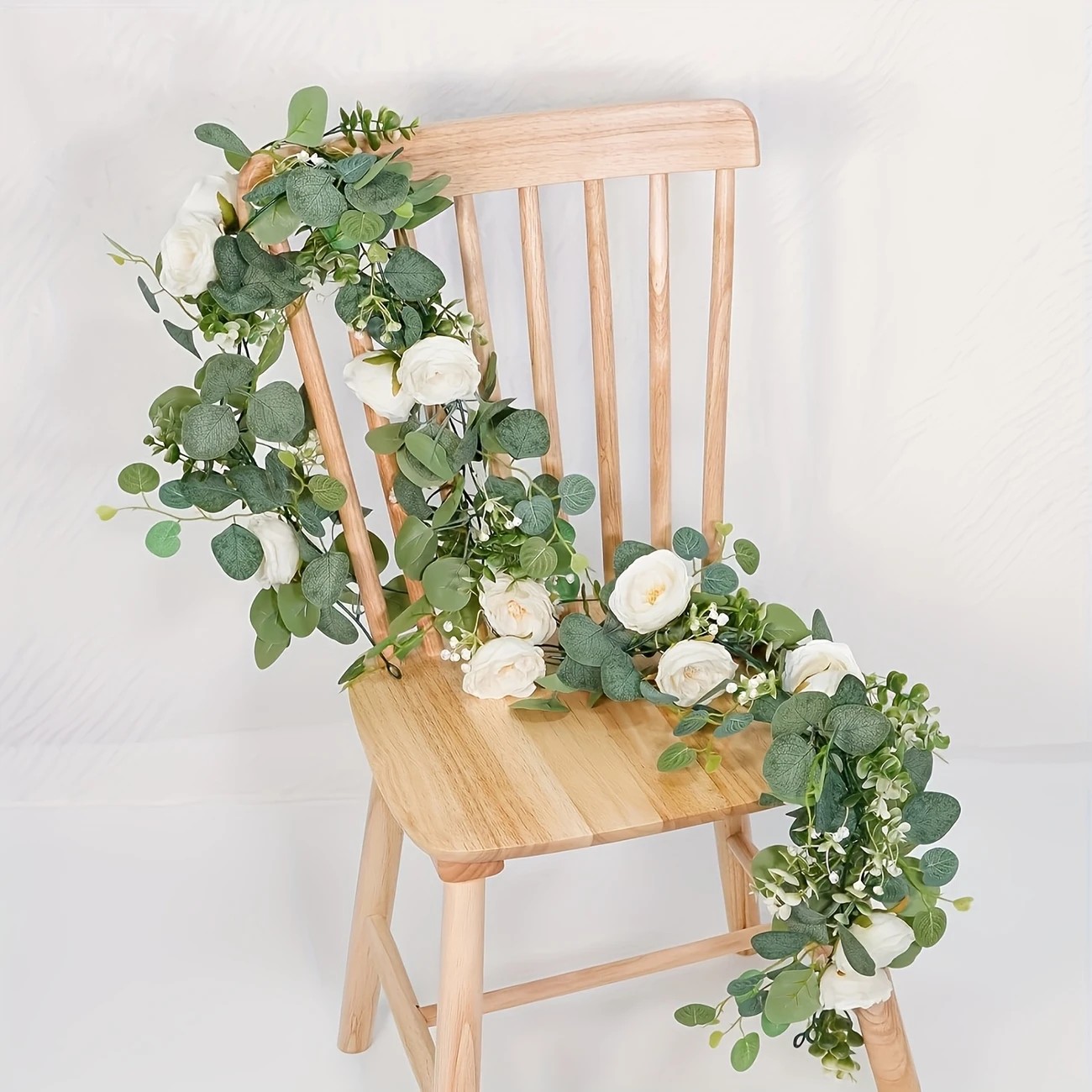 70インチのユーカリとバラのガーランド - 家庭用装飾、結婚 - Eucalyptus Preserved のレビューと価格