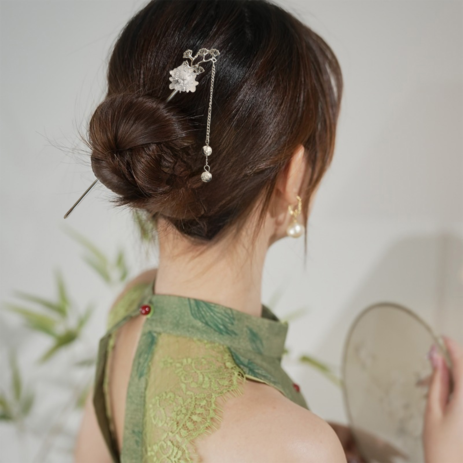 エレガントな花のヘアスティックフォーク合金ヘアクリップビーズ - Supply Florist のレビューと価格